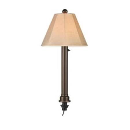 Patio Living Patio Living Concepts 20777 Umbrella Table Lamp 20777 with 2 in. bronze tube body and antique beige linen Sunbrella shade fabric - Bronze 20777